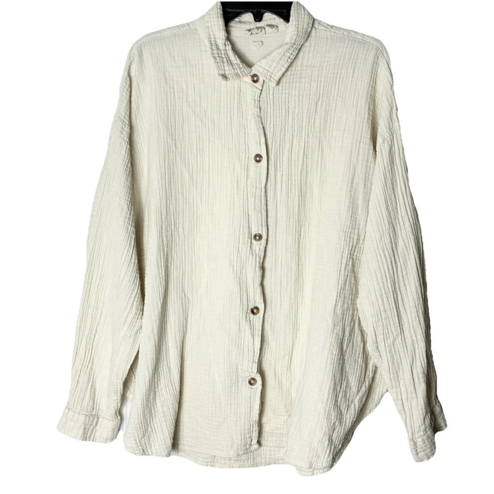 Nwot Roxy Shirt Large Cotton Gauze
